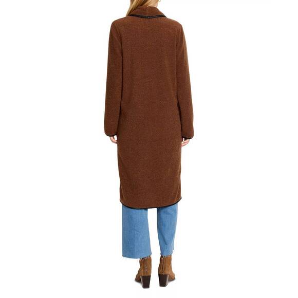 NEW NIC + ZOE trimmed teddy single button closure coat in coffee bean - Picture 5 of 5